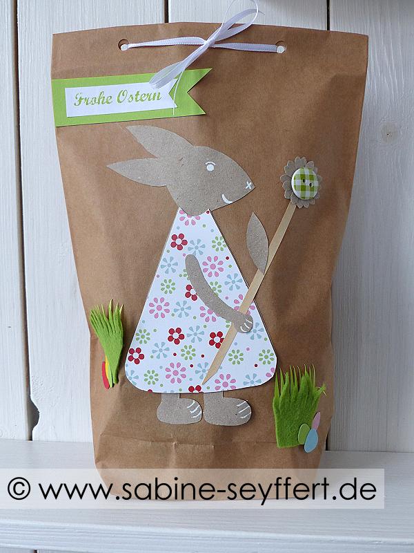 Ostertütenset für 6 Osterbeutel 6 Tüten Kraftpapier und 1 Stickerbogen Ostern 
