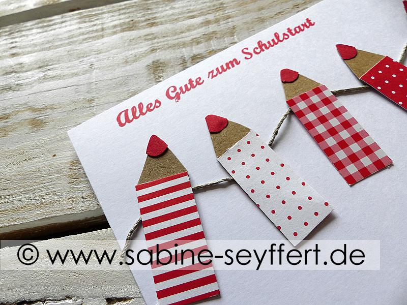 Diy Zum Schulstart Grusskarte Mit Buntstift Girlande Zur Einschulung Selber Basteln Blog Sabine Seyffert