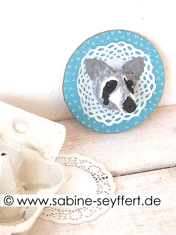 DIY Upcycling Idee: Kleiner Waschbr  Basteln mit leeren Eierkartons  DIY  Blog Sabine Seyffert